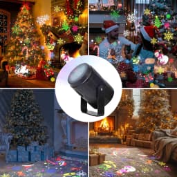 LED Christmas Projector Light 16 Patterns USB Dynamic Rotating Projection for Holiday Atmosphere Light Halloween Christmas Decor