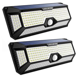 LECLSTAR Solar Outdoor Lights - 268 LED Security Lights with 4 Wide Angle, Waterproof 3 Modes Motion Sensor Lights for Outdoor