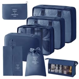 8Pcs Travel Organizer Set Portable Folding Suitcase Packing Cubes for Clothes Shoes Tidy Pouch Luggage Storage Bags