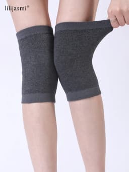 Wool Thick Knee Sleeve Fleece Linned Solid Winter Coldproof Warm Knees Knitted High Kneecap Knee Protectors Leg Warmers Winter