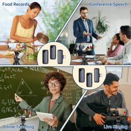 Dual Lapel Lavalier Professional Wireless Microphone Buttonhole Mic Mini Tie For iPhone Android Mobile Cell Phone PC Micro Audio