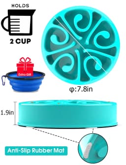 Pet Dog Slow Feeder Bowl Fun Non Slip Anti-Gulping Slower Food Feeding Dishes Eco Dog Bowl for Large Medium Small Dogs Puppy