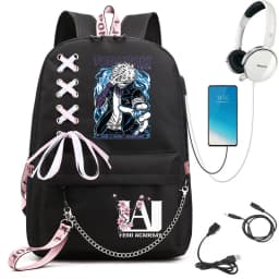 My Hero Academia Anime Print Student Backpack with Webbing Straps Girls School Bag Lightweight Casual Daypack