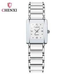 CHENXI 104A Brand Men Quartz Watch Elegant Square Dial Reloj Ceramic Strap Waterproof Simple Montre Lady Fashion Couple Watches