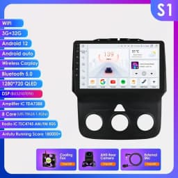 Hizpo 9inch Android Car Radio For Dodge Ram 1500 2500 3500 (2013-2018) Manual AC Stereo Head Unit Navigation Carplay Touchscreen