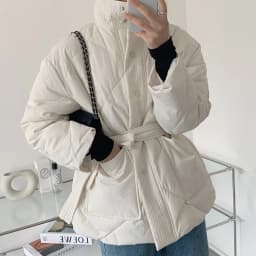 Winter Stand-up Collar Cotton Jacket Women Single-breasted Long-sleeved Solid Belt Thick Coat Korean Fashion Pocket Outerwear