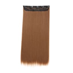 24Inch Synthetic Long Straight 5 Clips One Piece Invisible Hair Extensions Black Brown Hairpiece for Women