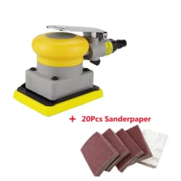 HIFESON Grindering Machine Car Air Sander Polisher With 20Pcs Sandpaper Pneumatic Cars Polishing Grinder Tool Square 70*100mm