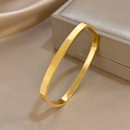 Greatera 5/8mm Wide Bracelet Square Adjustable Delicacy Original Design Stainless Steel Popular Men Women's Bangle Jewelry Gift