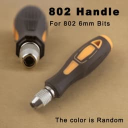801/802 1/4" Screwdriver Bit Handle PP+PVC - Fits 5MM 6MM 1/4(6.35mm) Bits, For Round Screwdrivers, Threaded/Self-Locking