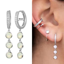 925 Sterling Silver Ear Needle Crystal Zircon Tassel Pendant Hoop Earrings Retro Small Fragrance Style High Jewelry Women Gifts