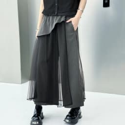 Personality Mesh Patchwork Design High Waist Wide Leg Pants Summer Woman Y2K Clothes Harajuku High Street Pants Pantalones