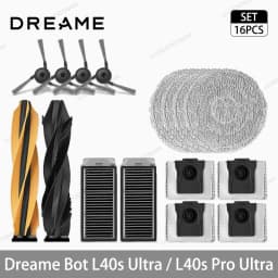 Dreame L40s Ultra / L40s Pro Ultra Vacuum Cleaner Replacement Accessories Main Side Brush HEPA Filter Mop Cloths Dust Bag Spare