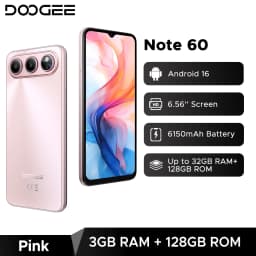 DOOGEE Note 60 Smartphone 6150mAh Battery 6.56'' Display 32GB(3+29) 128GB 13MP Main Camera UNISOC T7225 Android 16 Mobile Phone