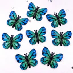 Resin Shiny Colorful Crystal Butterflies Flatback Rhinestone 1 Hole Appliques Ornaments 10pcs Home Figurines decor Crafts
