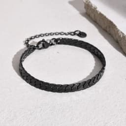 6mm Flat Cuban Chain Bracelets for Men,Trendy Stainless Steel Chain Links Wristband,Classic Punk Jewelry Gifts
