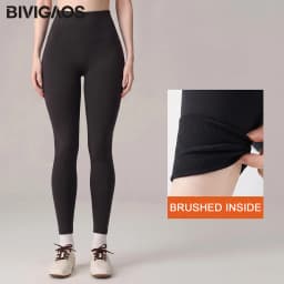 BIVIGAOS Autumn Fish Bone Waist Brushed Inside Sharkskin Leggings Women Light Fleece Tight Fit Slimming Sport Yoga Base Leggings