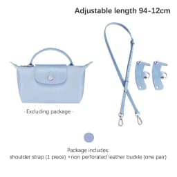 1set Bag Leather Strap For Longchamp Universite Mini Bag Shoulder Strap New Gray Mini Bag Punch-free Modification Accessory