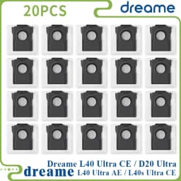 Dreame L40 Ultra AE / L40 Ultra CE / L10s Ultra CE / D20 Ultra Parts, Main Brush, Edge Brush, Cloth, Dust Bag, Filter Screen