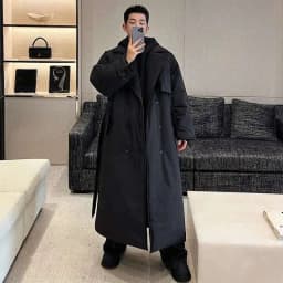 LUZHEN Winter Stylish Double Breasted Long Padded Coat Men's Original Design Thickened Knee-length Trench Trendy 2023 New Cac4db