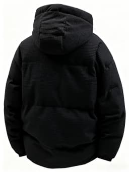 Men's Hooded Cotton Jacket Is Light and Warm Without Being Bulky. the Hood Adds Practicality and Is Suitable for Outdoor Light Activities, Warm-Up Exercises, Layering in Autumn and Winter, Daily Shopping, Friend Gatherings, and Short Trips