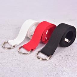 Unisex Casual Double D-Rings Nylon Canvas Stripes Buckle Waistband Outdoor Belts