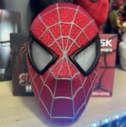 In Stock Miles Spider-Man 1:1 Scale Electronic Mask With Moving Glowing Eyes Ring Control Cosplay Toy Gift For Boys Gift