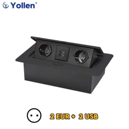 Aluminum Panel EUR/French Bronze Gold(Бронза Bинтажна)/Black/Silver Table Socket 2/3 Way Outlet USB Power Three Power Household