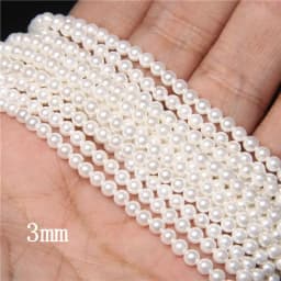 Wholesale 2mm/2.5mm Small Shell Beads Round White Imitation Seed Pearl Bead For Jewelry Making DIY Bracelet Necklace Rings 14"