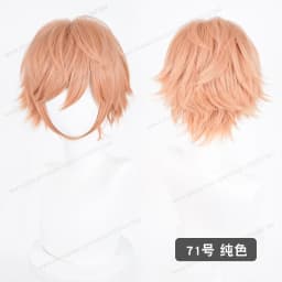 Anime Upgraded 32cm Short Flipped Ends Cosplay Wig Green Blue Purple Pink Man Women Heat Resistant Synthetic Hair
