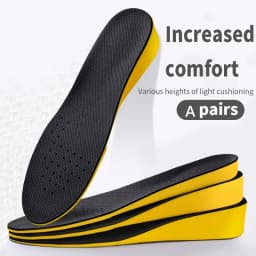 1 Pair 1.5-3.5cm Invisiable Height Increase Insoles for Women Men Heel Lift Yellow Shoes Sole Pad Shock Absorption Insoles