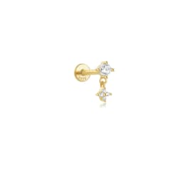 Aide 925 Sterling Silver 1pc Geometry Multi Piercing Stud Earrings For Women K Gold Simple Elegant Tassel Jewelry Gift Pendiente