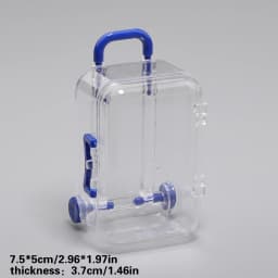 7x5cm Transparent Mini Suitcase Trolley Luggage Candy Packaging Box Handbag Model Earrings Necklace Ring Gift Display Box 1Pcs
