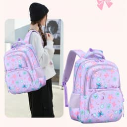 3pcs/set Flower Butterfly Prints School Backpack for Girls Bookbag set Elementary Middle School Student Backpack with Lunch Box