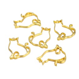 5pcs Cat Border Mold Resin Molds Silicone Geometric Hollow Metal Frame Bezel Epoxy Resin Molds Pendant For DIY Jewelry Making