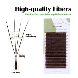 DeceMars V-shaped 4D Eyelash Extensions Brown 12 Rows/Tray