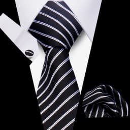 Men Business Tie Set Classic Plaid Dot Necktie Cufflinks Stripe Handkerchief For Wedding High Quality Formal Gravata Accessories