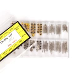 Watch Crown Set 170PCS Waterproof Replacement Crown Stem Gold Silver Copper Watch Repair Parts for Watchmaker