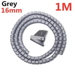 2M/1M Black Cable Wire Protector Cable Organizer Management Pipe Flexible Wire Wrap Line Coiled Tube Office Cord Sleeve Cover