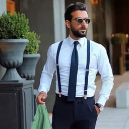 Elastic Polyester Suspenders Men 4 Clips Vintage Men's Women Suspender Trousers Wedding Suspension For Skirts Suspenders 4 Clip
