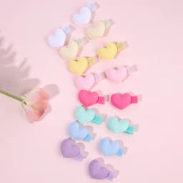 16Pcs Mini Heart Hair Clips Cute Small Love Barrettes Solid Kids Hairclips For Baby Girl Children's Infant Hairpin Accessories