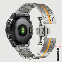 26 22mm QuickFit Metal Strap For Garmin watch Fenix 5/5X/5XPlus/6/6X/6XPro/7x Titanium Color Stainless Steel Band Forerunner 945