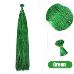 50pcs Synthetic I Tip Tinsel Hair Extensions Glitter Tinsel Hair Fairy Hairpieces Party Dazzle Hair Accessories For Women Girls