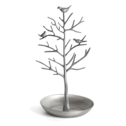 Multi-function Alloy Jewelry Organizer Display Stand with Bird Tree Design