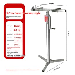 【Hot】2.1M Wall Cabinet Mounting Bracket Hand Cranked Electric Dual-purpose Stainless Steel 100KG Load-bearing Lifting Platform