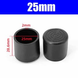 Round Black PVC Soft Rubber Pipe Sleeve Tube Cap Table Chair Foot Pad Protective Cover 6 8 10 12 14 16 19 20 22 25-120mm