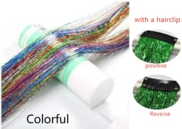 1 Pc Sparkle Shiny Hair Tinsel Hair Extensions Dazzles Women Hippie for Braiding Headdress Hair Braiding Tools Long 100cm