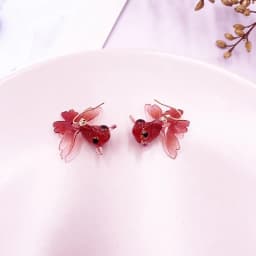 Unique Asymmetrical Goldfish Earring Cute Resin Koi Earrings Creative Bubble And Koi Goldfish Design Earrings Custom Jewelry