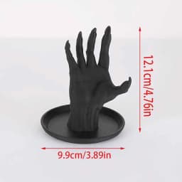 Gothic Skeleton Hand Jewelry Stand Black Plastic Necklace Earring Organizer Monster Hand Jewelry Display Tray Retro Home Decor