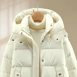 2026 Women's Winter Short Padded Coat hooded Thick Warm Loose Long Sleeve Puffer Jacket Elegant Oversized Down cotton Outerwear